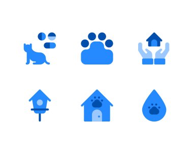 Hayvan Kurtarma simgeleri kümesi, vektör 