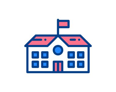 Okula geri dön, okul binası ikon vektör çizimi