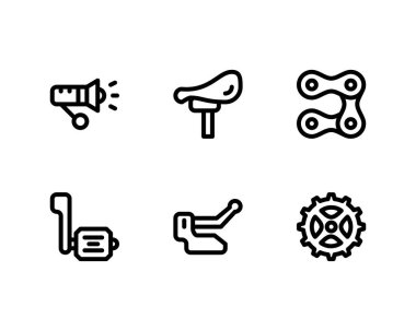 Bisiklet simgeleri ayarlandı. Vektör 