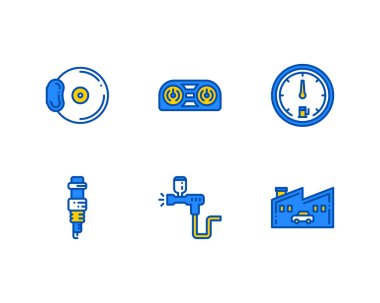 Araba Endüstrisi simgeleri kümesi, vektör 