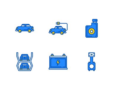 Araba Endüstrisi simgeleri kümesi, vektör 