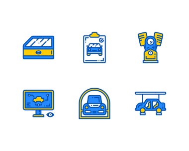 Araba Endüstrisi simgeleri kümesi, vektör 