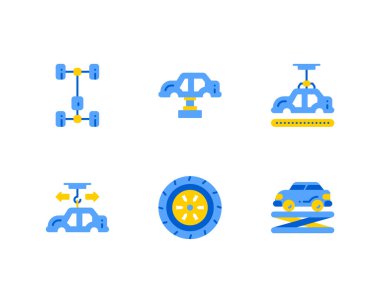 Araba Endüstrisi simgeleri kümesi, vektör 