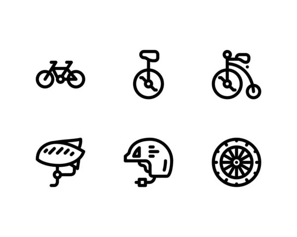 Set Icone Biciclette Vettore — Vettoriale Stock