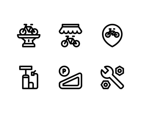 Conjunto Iconos Bicicleta Vector — Archivo Imágenes Vectoriales
