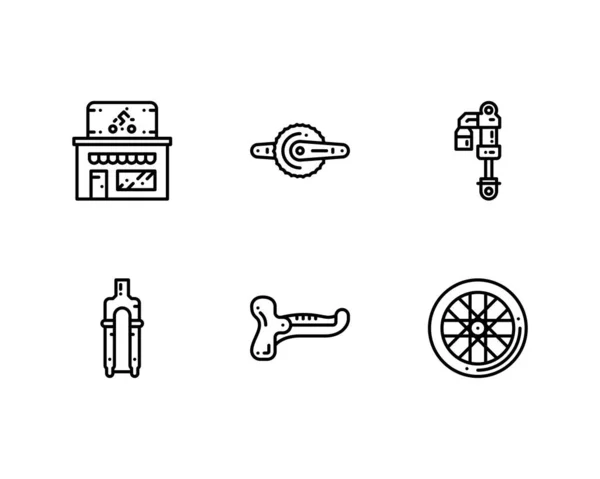 Conjunto Iconos Bike Shop Vector — Archivo Imágenes Vectoriales