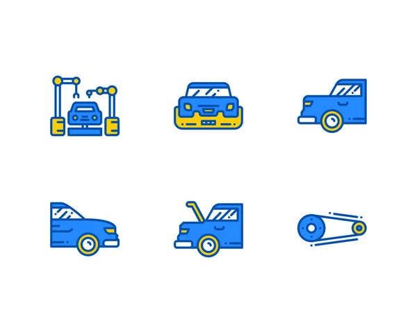 Set Car Industry Icons Vector — Stock Vector