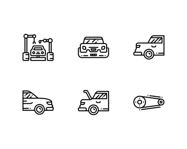 Набор Иконок Автомобильной Промышленности Вектор — стоковый вектор