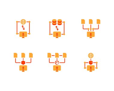 Düz dizayn elementleri indirin. vektör illüstrasyonu.