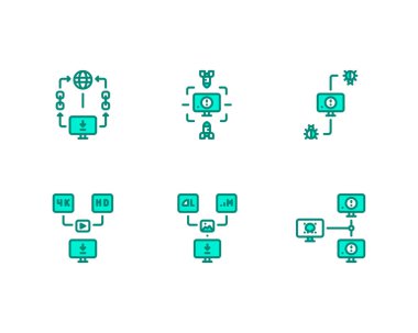 Düz dizayn elementleri indirin. vektör illüstrasyonu.