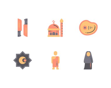 Kurban Bayramı simgeleri ayarlandı, vektör 