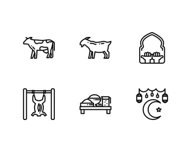 Kurban Bayramı Adha Taslak simgeleri ayarlandı