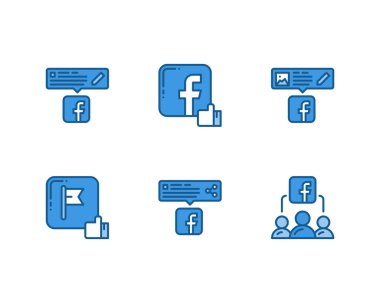 Facebook simgeleri, vektör kümesi 