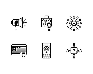 Facebook simgeleri, vektör kümesi 