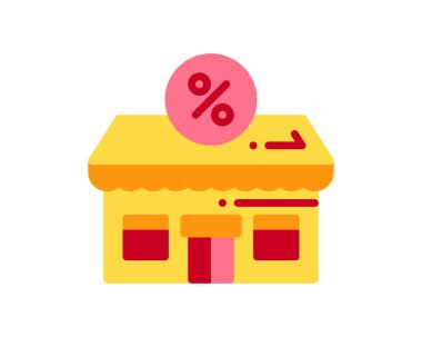 satış mağazası vektör simgesi beyaz arkaplanda izole