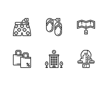 Tatil indirimi simgeleri ayarlandı, vektör 