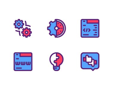 Web hesaplama çizgisi simgeleri sunuluyor