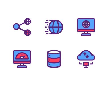 Web hesaplama çizgisi simgeleri sunuluyor