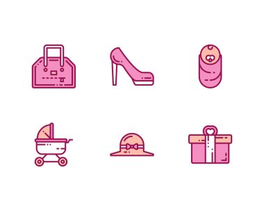 Bir dizi film vektör çizgisi simgesi. Sinema sembolleri 