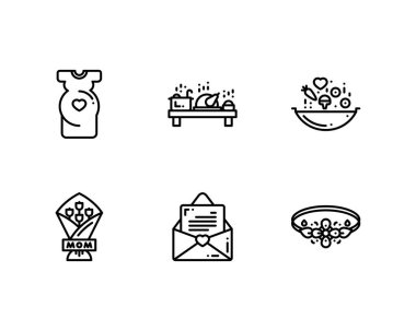 Anneler Günü simgeleri kümesi, vektör 