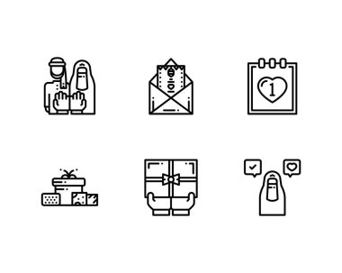 Müslüman Düğün Özeti simgeleri, vektör 