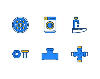 Tesisatçı Taslak simgeleri, vektör, illüstrasyon kümesi