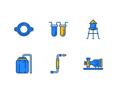 Tesisatçı Taslak simgeleri, vektör, illüstrasyon kümesi