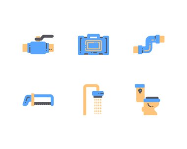 Tesisatçı Taslak simgeleri, vektör, illüstrasyon kümesi