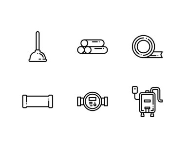 Tesisatçı Taslak simgeleri, vektör, illüstrasyon kümesi