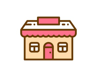 Restoran binası simgesi, vektör illüstrasyonu