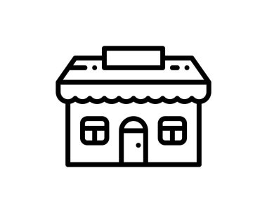 Restoran binası simgesi, vektör illüstrasyonu