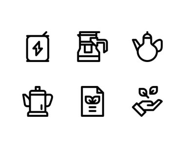 Çay yassı simgeleri ayarlandı