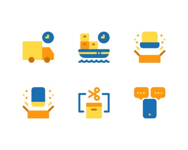 Kutulardaki simgeler, vektörler açılıyor