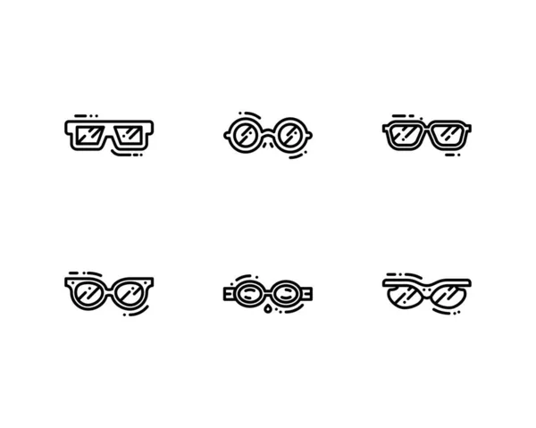 Óculos Sol Conjunto Ícones Ilustração Vetorial Óculos Óculos Natação Óculos —  Vetores de Stock