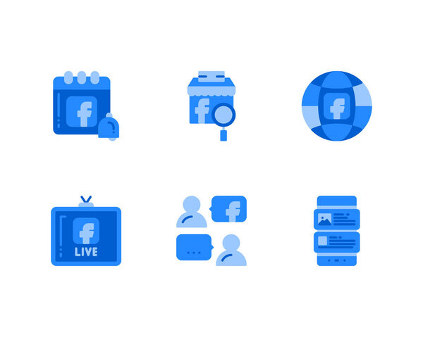 set of Facebook icons, vector 