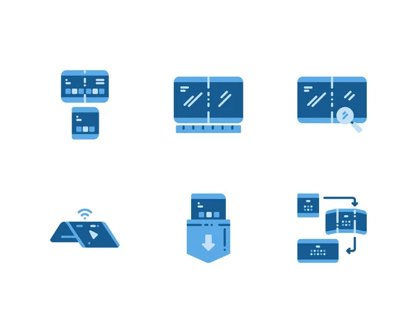Téléphone Pliant Icônes Ensemble — Image vectorielle