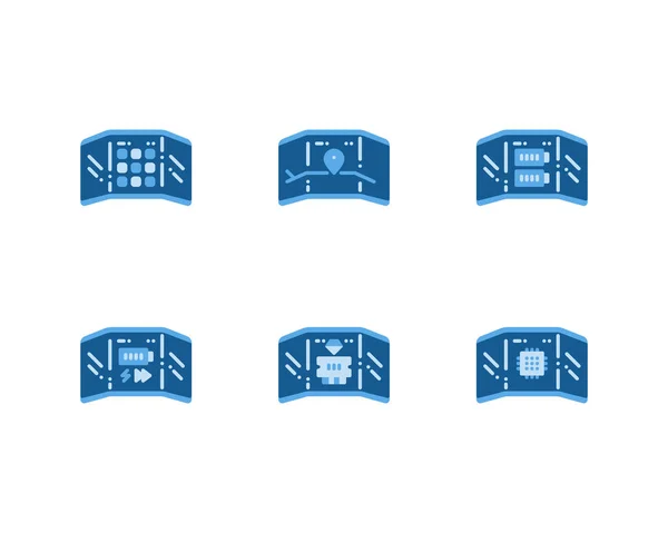 Set Icone Telefono Pieghevole — Vettoriale Stock