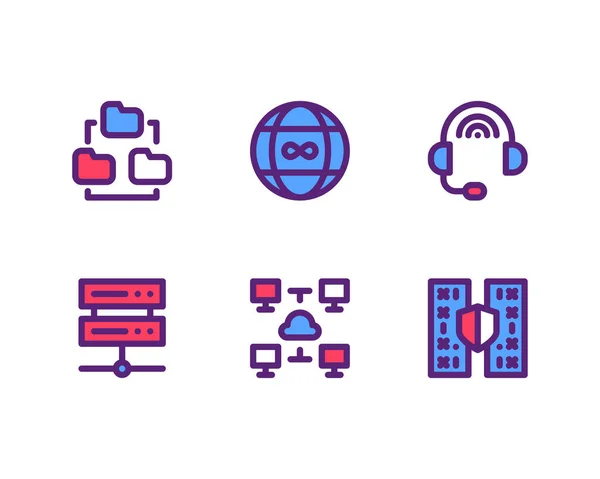 Hosting Web Computing Line Icons — Stockový vektor