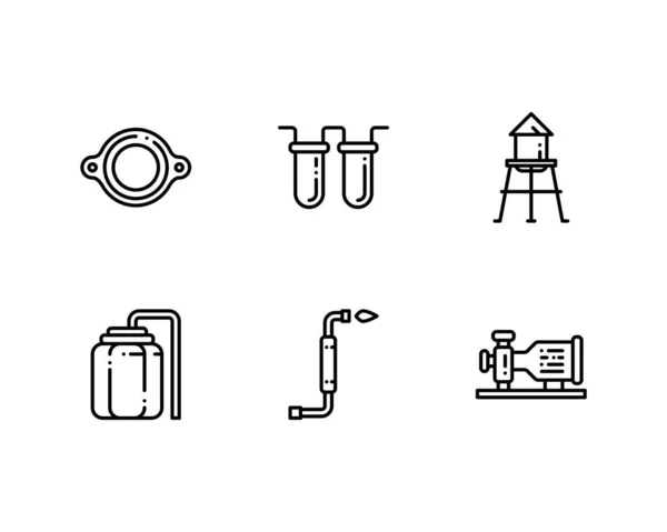 Conjunto Iconos Plumber Outline Vector Ilustración — Archivo Imágenes Vectoriales