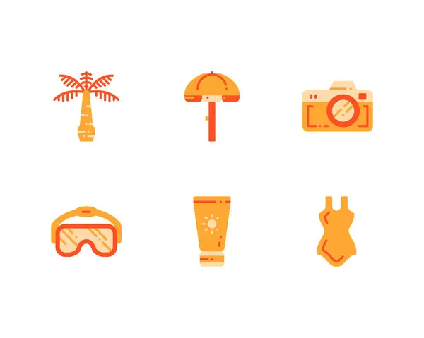 Summer Flat Icons Set — Stock Vector