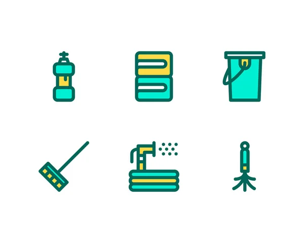 Aufräumen Icons Set Vektor — Stockvektor