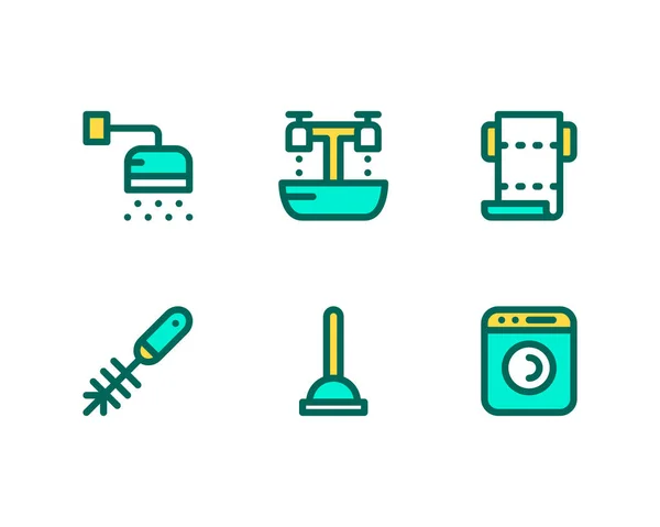 Aufräumen Icons Set Vektor — Stockvektor