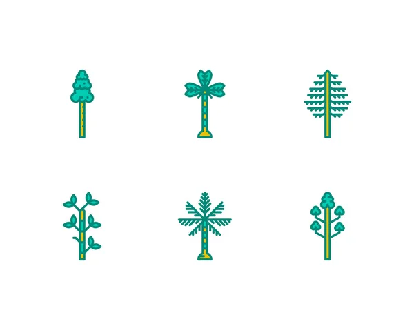 Set Trees Icons Vector Illustration — Stock Vector