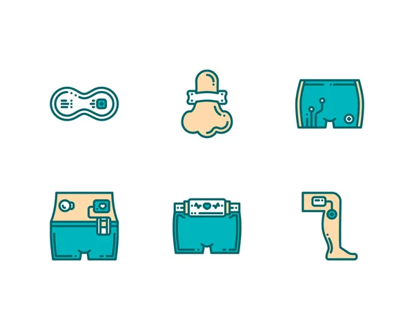 Set Iconos Wearable Healthcare — Vector de stock