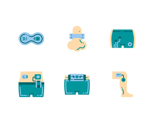 Wearable Healthcare Symbole Gesetzt — Stockvektor