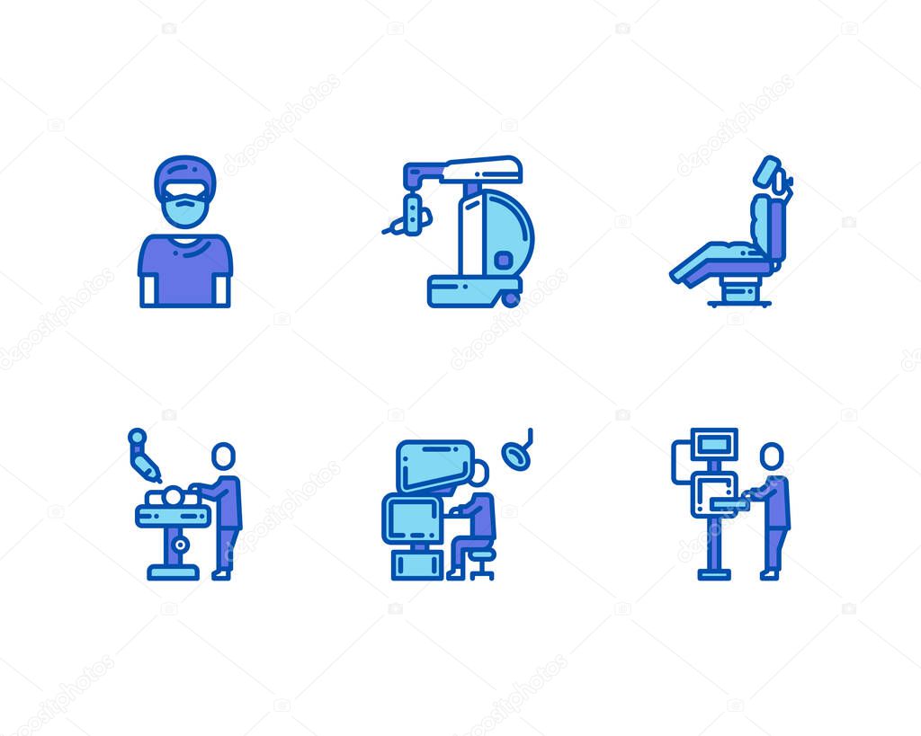 Robotic Surgery set of icons 