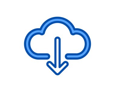 indirme, bulut hesaplama vektör çizgisi simgesi