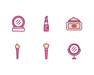 Güzellik hizmetleri simgeleri ayarlandı, vektör