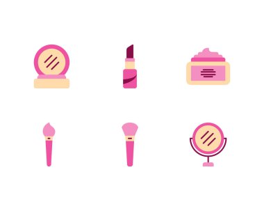 Güzellik hizmetleri simgeleri ayarlandı, vektör