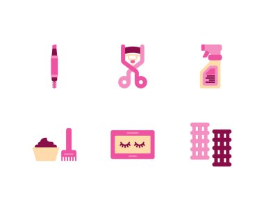 Güzellik hizmetleri simgeleri ayarlandı, vektör